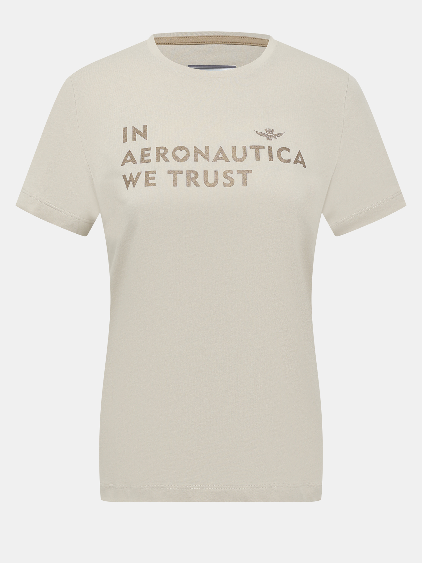 

Футболка женская Aeronautica Militare 477368 бежевая 46 RU, Бежевый, 477368