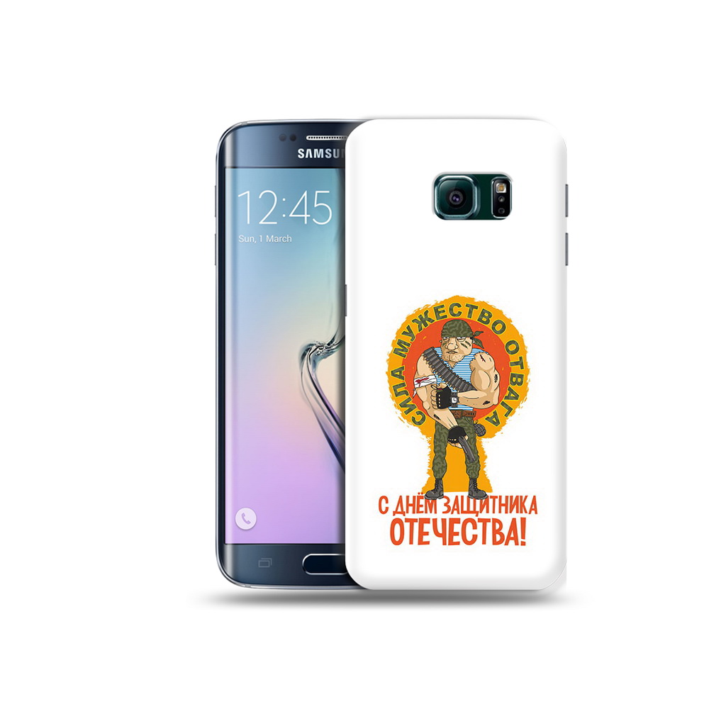 

Чехол MyPads Tocco для Samsung Galaxy S6 Edge 23 февраля военный мужчина, Прозрачный, Tocco