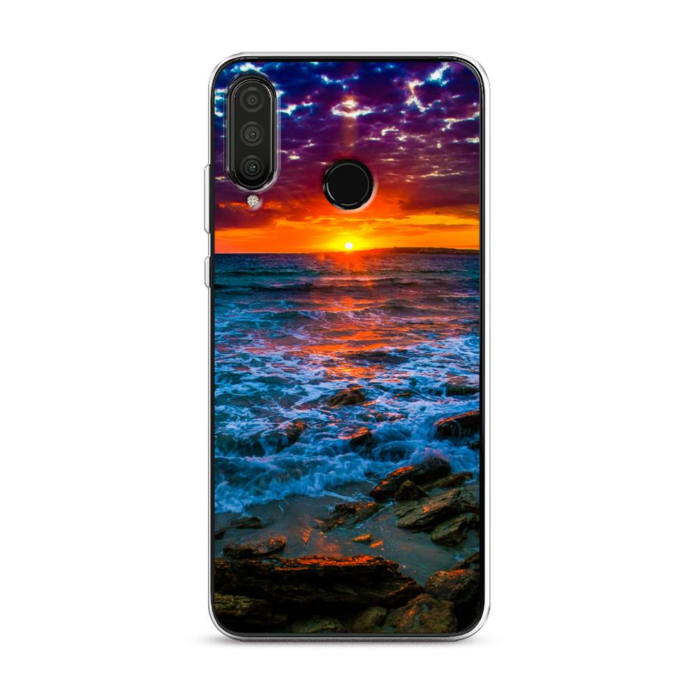 

Чехол на Huawei P30 Lite "Закат 1", Оранжевый;синий, 67950-2