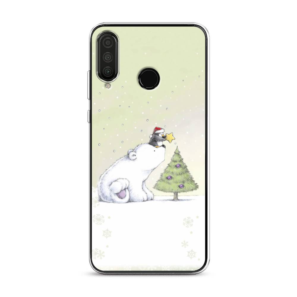 

Чехол на Huawei P30 Lite "Украшение елки", Белый;бежевый, 67950-5