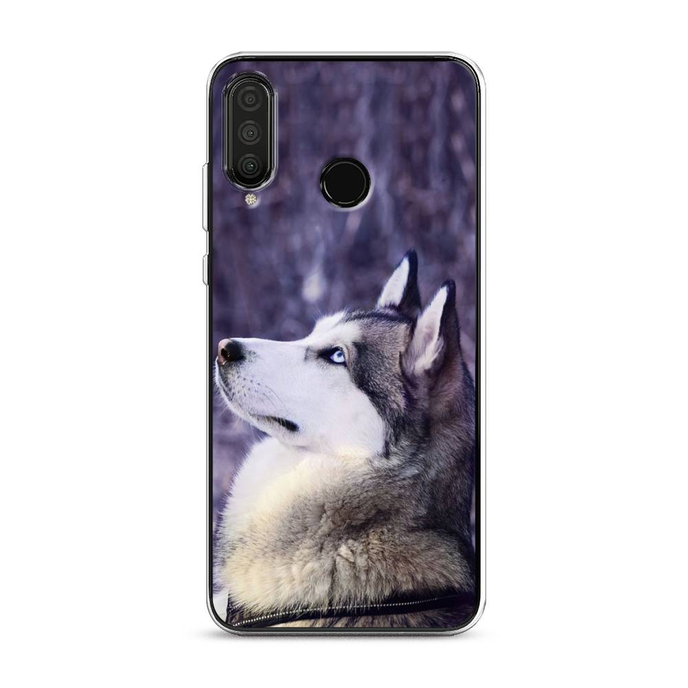 

Чехол на Huawei P30 Lite "Хаски 1", Фиолетовый;белый, 67950-1
