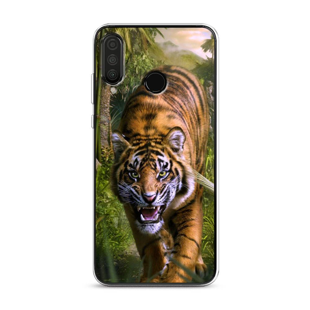 

Чехол на Huawei P30 Lite "Тигр в джунглях 2", Оранжевый;зеленый, 67950-1