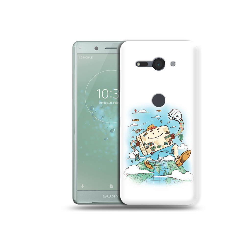 

Чехол MyPads Tocco для Sony Xperia XZ2 Compact Счастливый чемодан, Прозрачный, Tocco