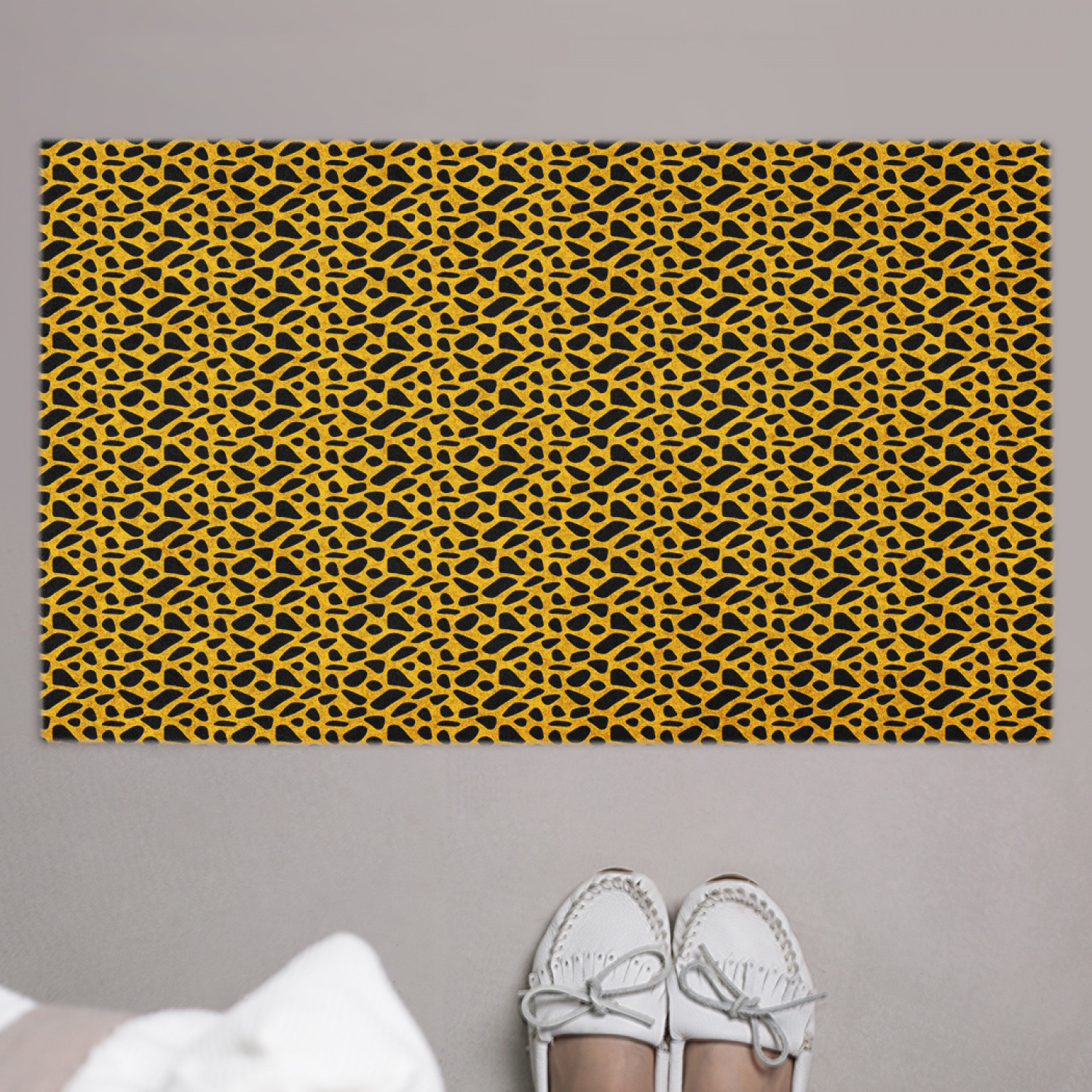 фото Придверный коврик joyarty "леопардовая маскировка" резиновая основа 75x45 см
