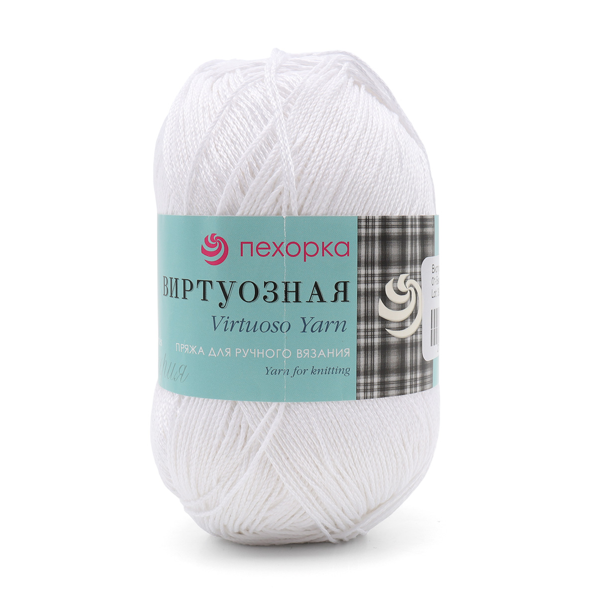 

Пряжа Пехорка 'Виртуозная', 100г, 333м (100% хлопок) (01-Белый), 5 мотков