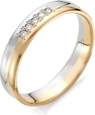 

Кольцо с бриллиантами из красного золота р. 18 Алкор 12381-100, 12381-100