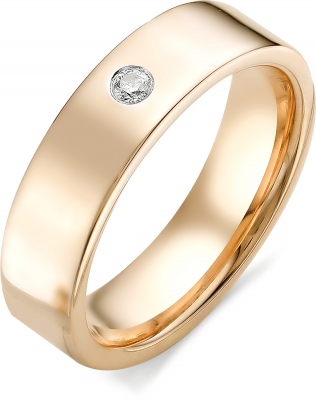 Кольцо с бриллиантом из красного золота р. 18 Алкор 12336-100
