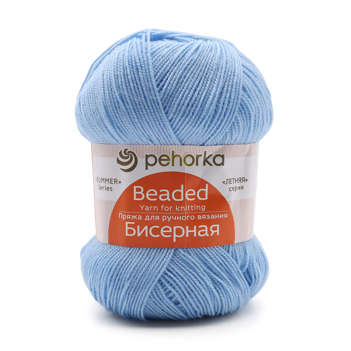 

Пряжа Пехорка 'Бисерная', 100г, 450м (100% акрил ВО) (05-Голубой), 5 мотков