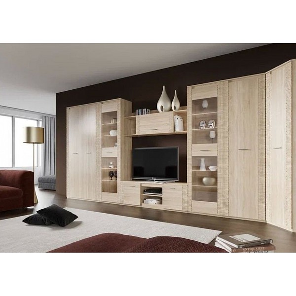 

Набор для гостиной МебельГрад Элана, дуб сонома/неокрашенный, Элана