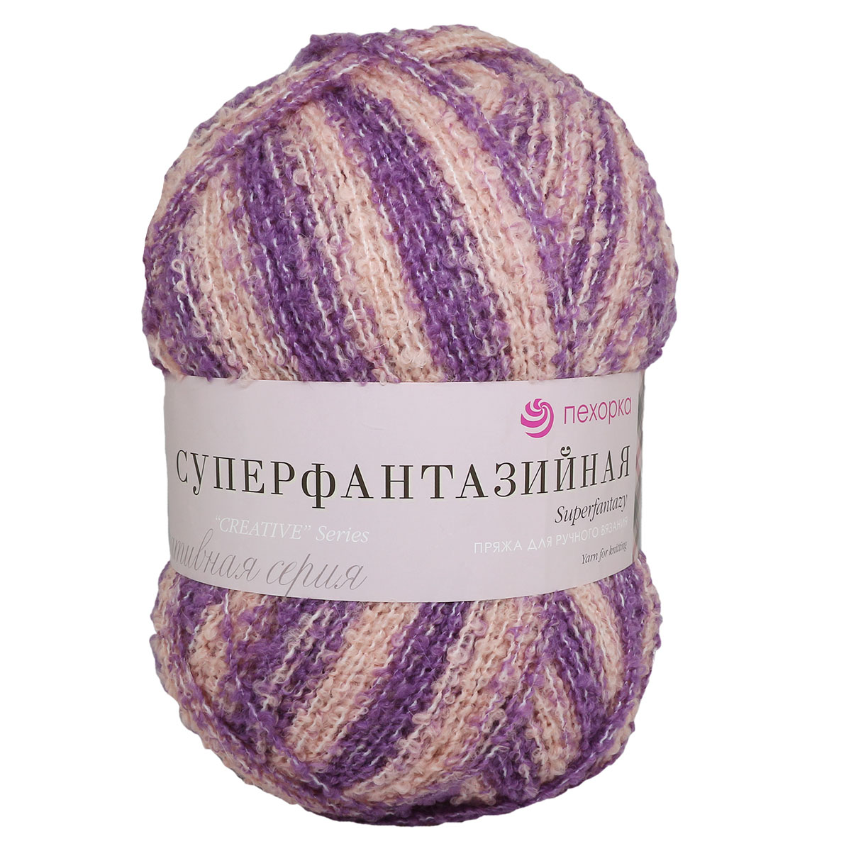 

Пряжа Пехорка 'Суперфантазийная', 360г, 830м (1021 розово-сиреневый меланж), 1 моток
