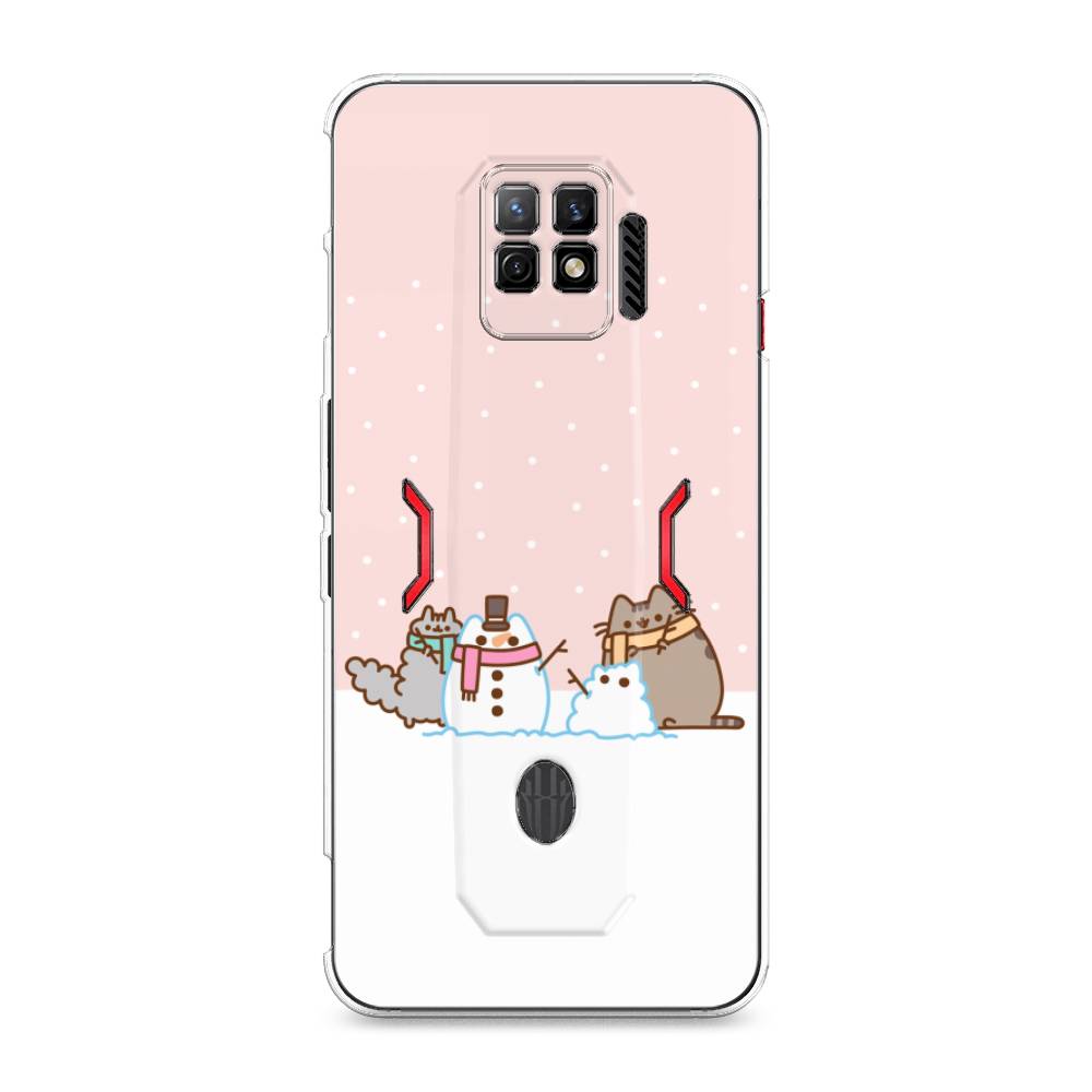 

Чехол на ZTE Nubia Red Magic 7 Pro "Котики в снегу", Розовый;белый;серый, 136050-5