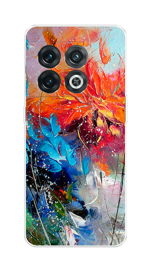

Чехол на OnePlus 10 Pro 5G "Абстрактные цветы", Оранжевый;синий, 152150-4