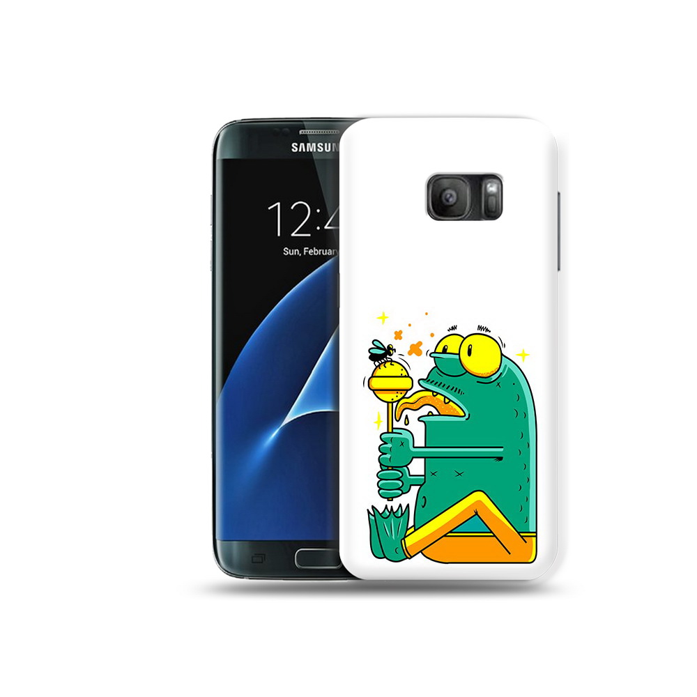 

Чехол MyPads Tocco для Samsung Galaxy S7 Зеленая лягушка с чупа чупсом, Прозрачный, Tocco