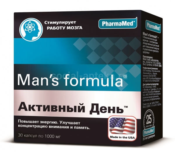 Мен-С Формула PharmaMed Активный день капсулы 30 шт.