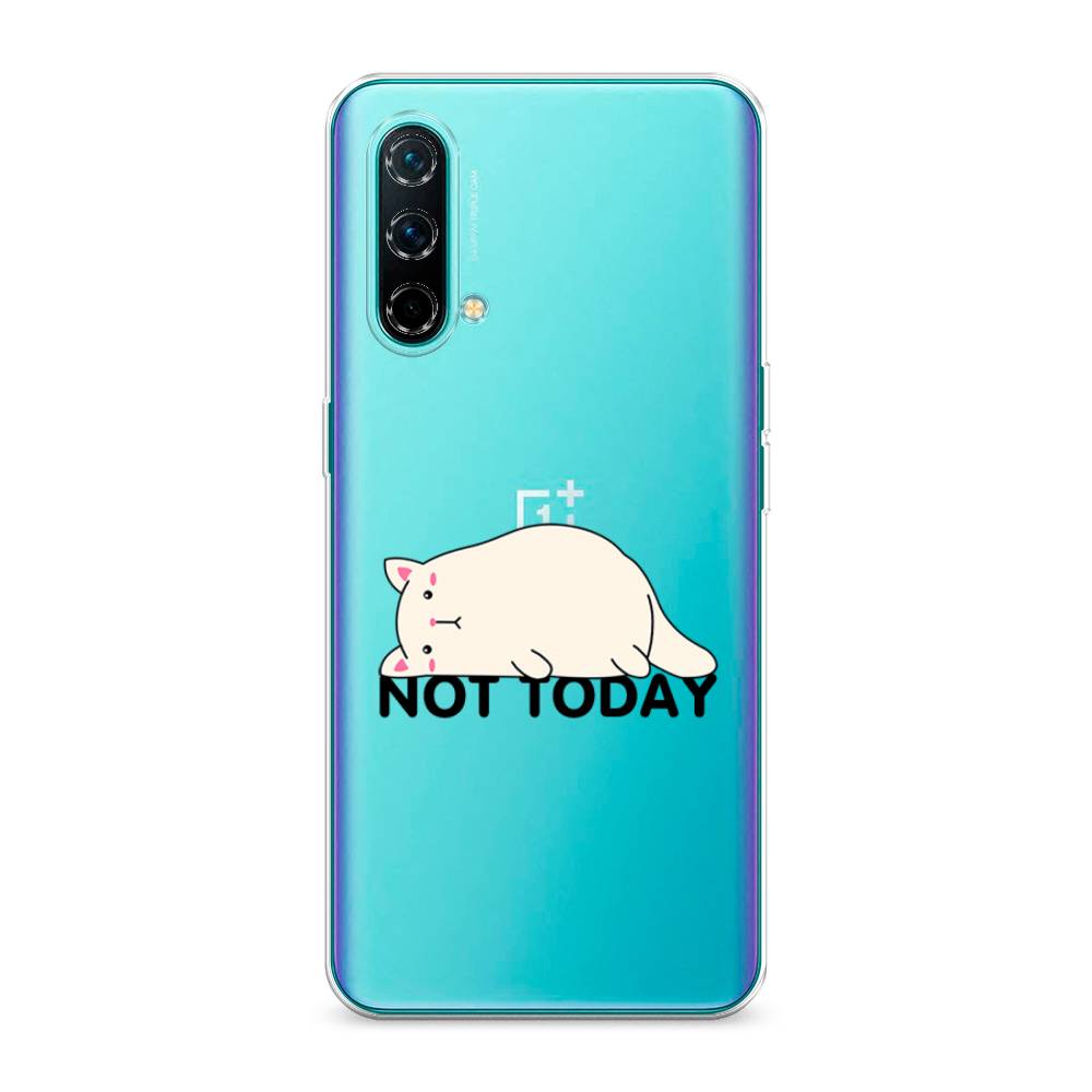 

Чехол на OnePlus Nord CE 5G "Cat not today", Белый;розовый;черный, 151850-1