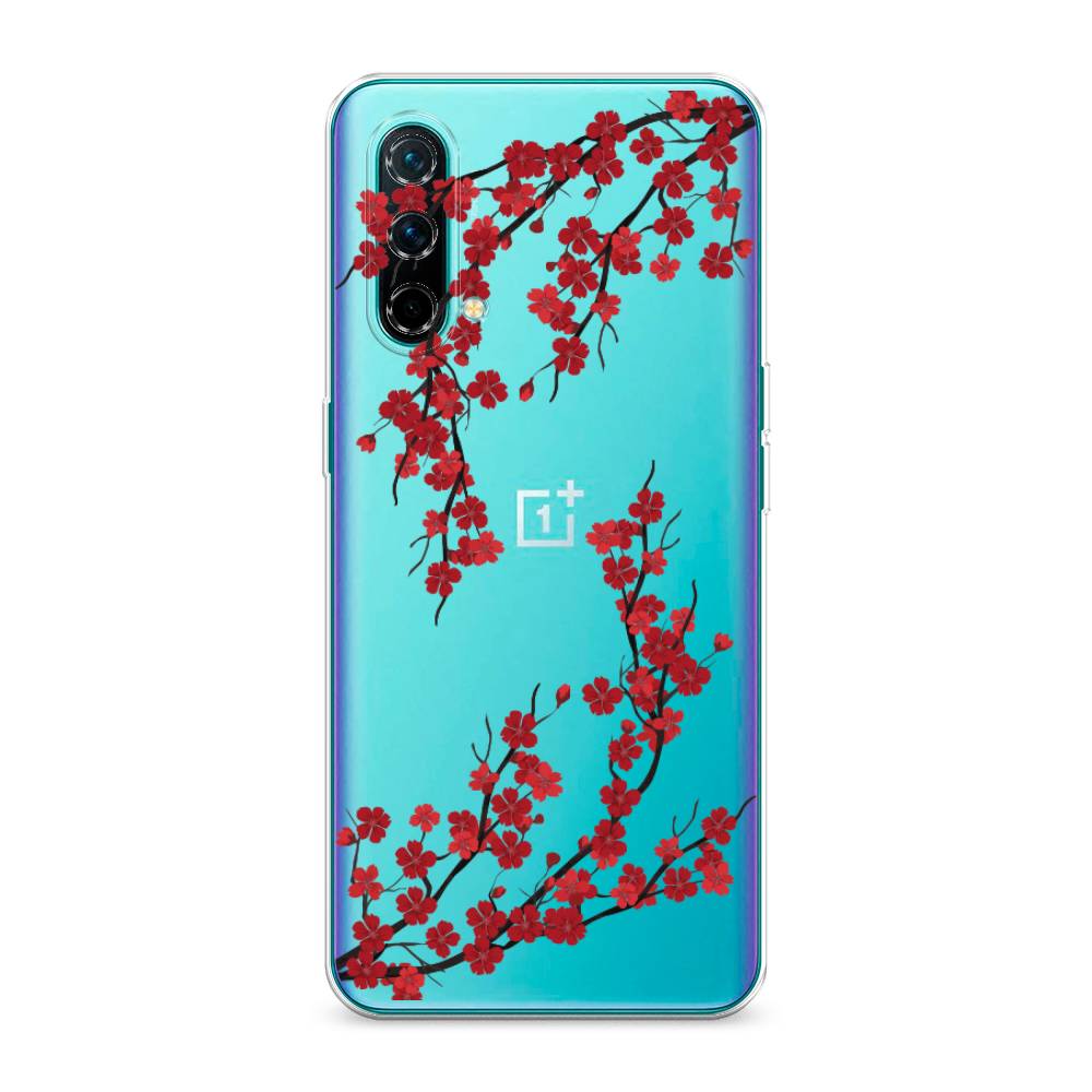 

Чехол на OnePlus Nord CE 5G "Красная сакура", Красный;черный, 151850-2