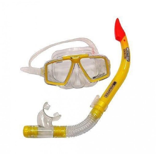 Маска для плавания Aqua Lung Sport Cozumel Pro + трубка Airent Pro желтая