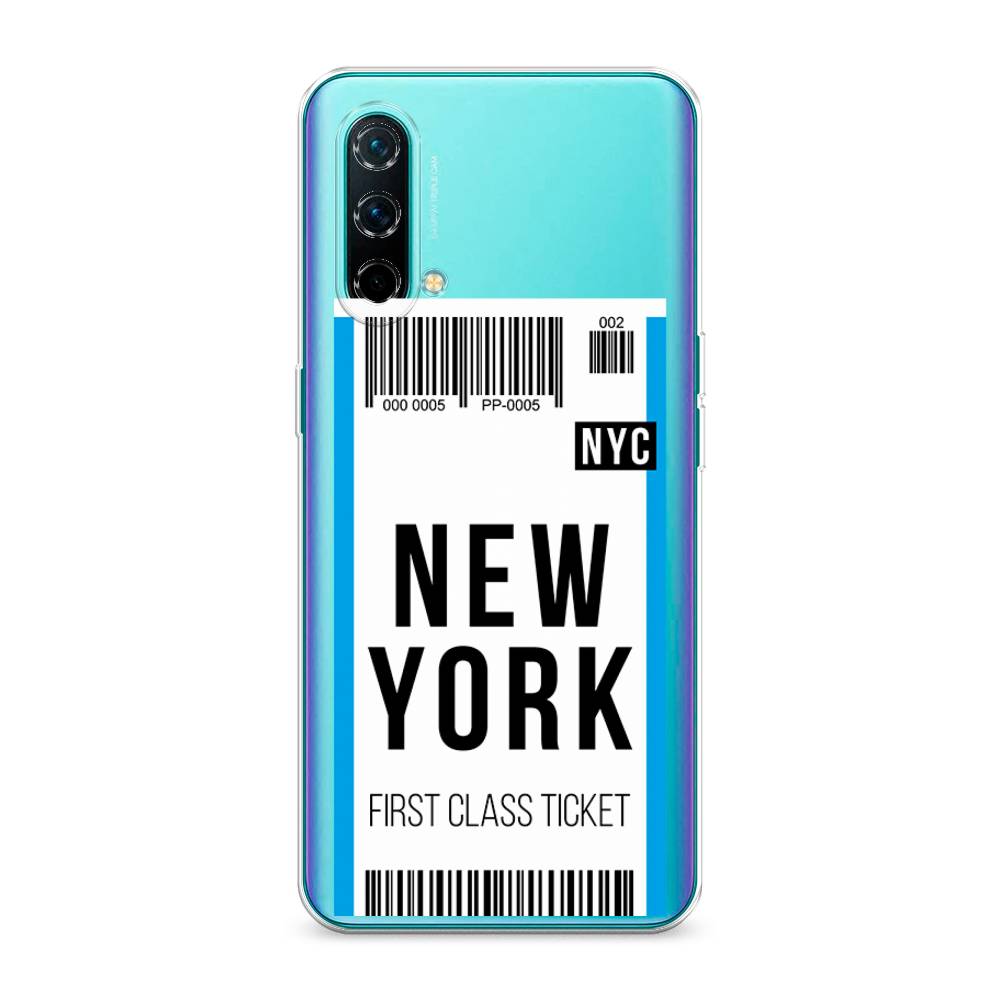 

Чехол на OnePlus Nord CE 5G "Билет в Нью-Йорк", Белый;голубой, 151850-6