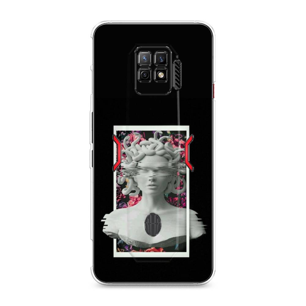 

Чехол на ZTE Nubia Red Magic 7 Pro "Web Punk Медуза Горгона", Черный;серый, 136050-6