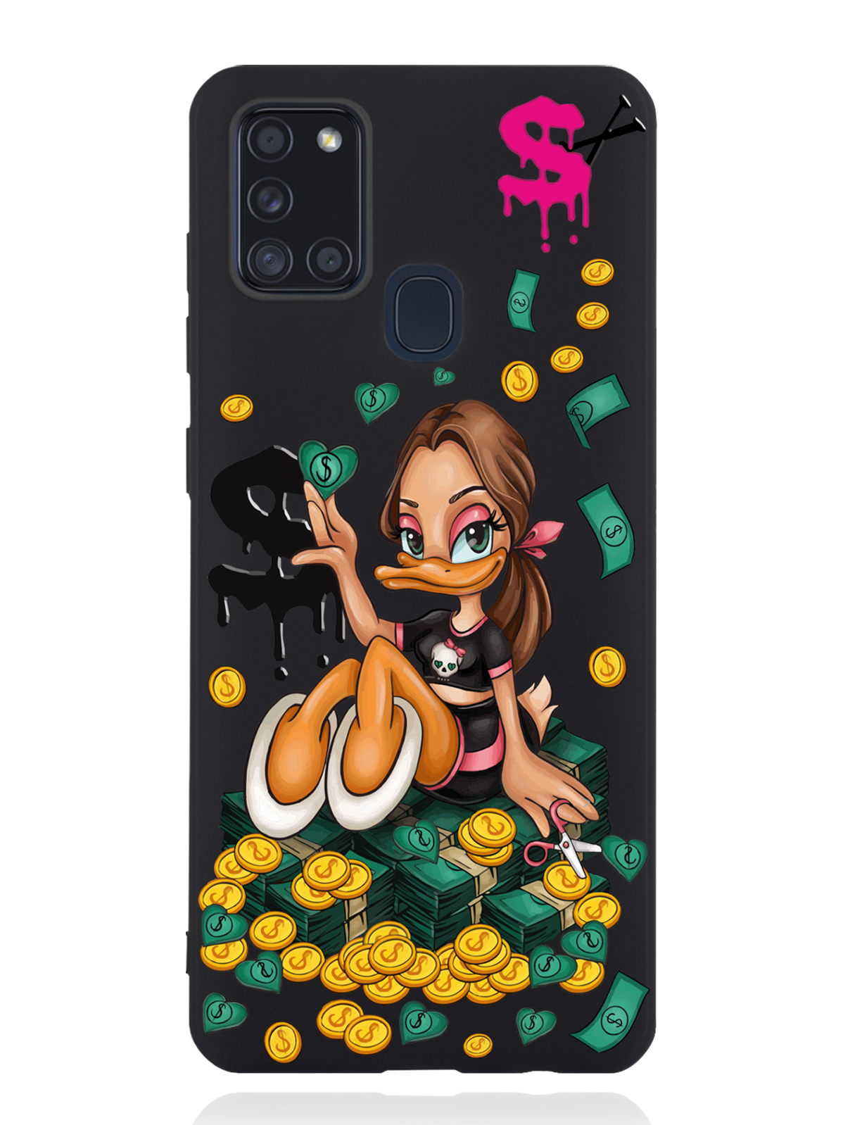 

Чехол MustHaveCase Samsung Galaxy A21s Уточка Девочка, Черный;желтый;зеленый, Samsung Galaxy A21s Уточка Девочка