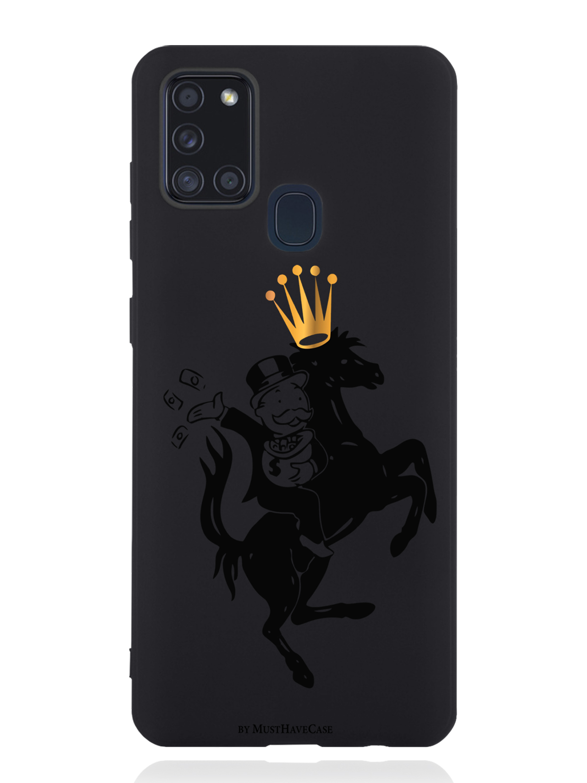 

Чехол MustHaveCase Samsung Galaxy A21s Monopoly на коне, Черный;золотистый, Samsung Galaxy A21s Monopoly на коне