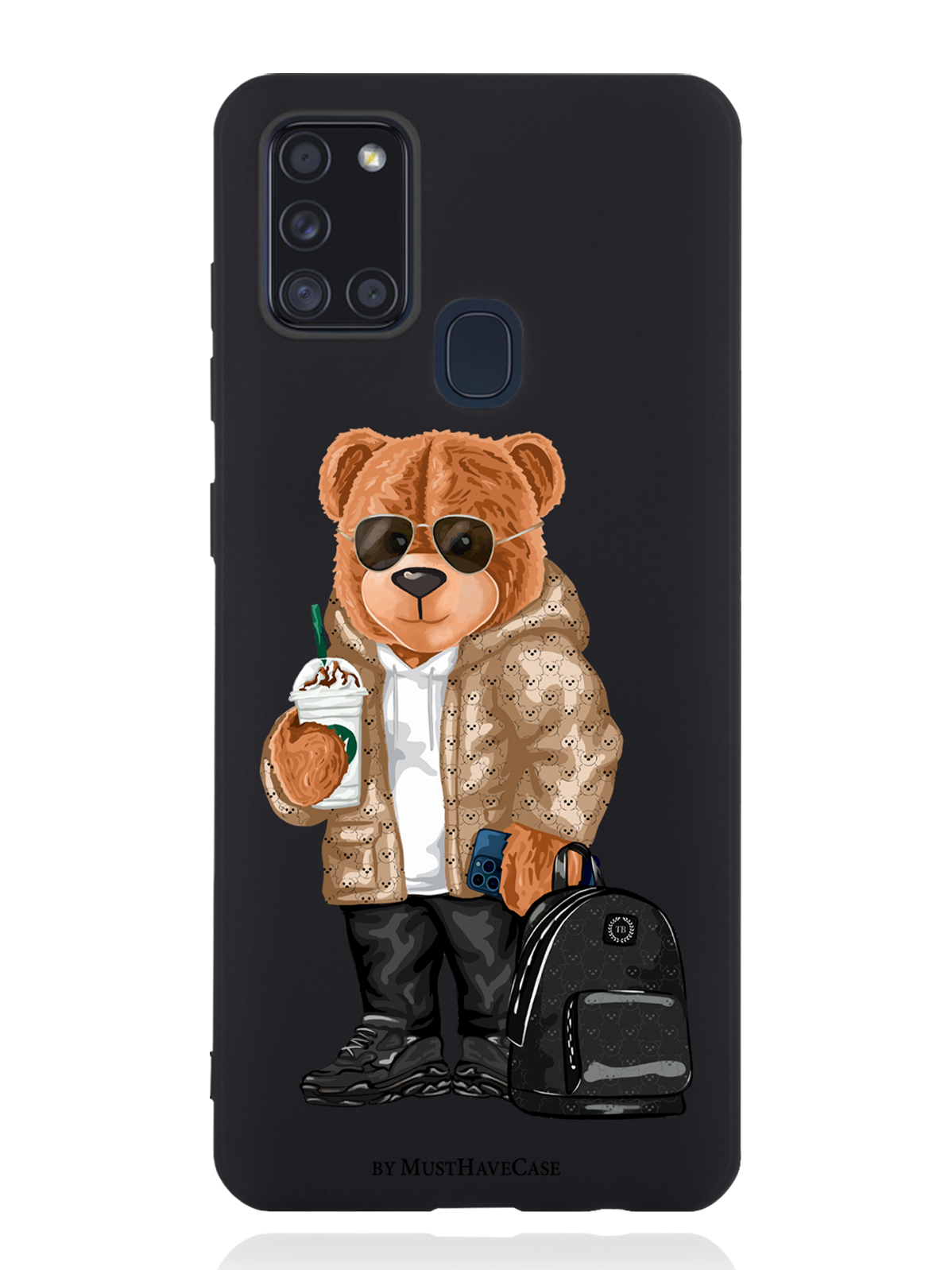 

Чехол MustHaveCase Samsung Galaxy A21s Tony Style в очках, Коричневый;черный;белый, Samsung Galaxy A21s Tony Style в очках