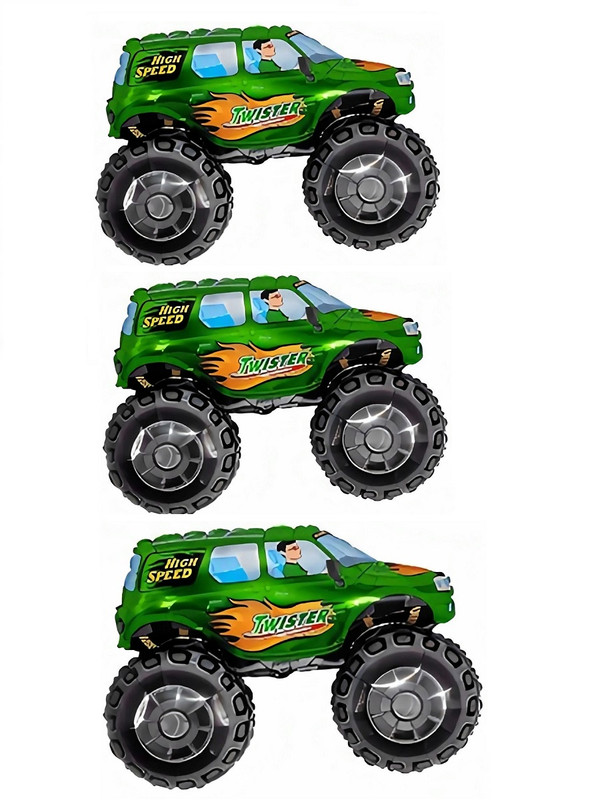 

Набор 3 шт: Воздушный шар FLEX METAL Внедорожник 25х35 см зеленый, ЕУТ_1206-0440