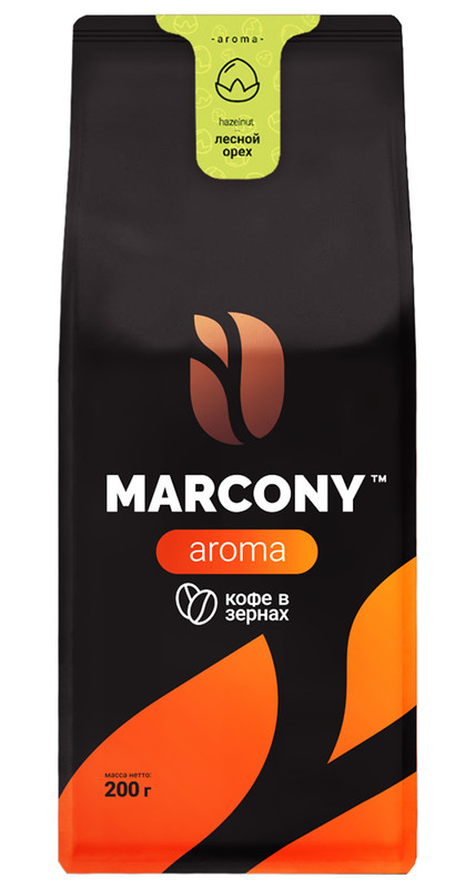 Кофе в зернах Marcony Aroma Лесной орех 200 г