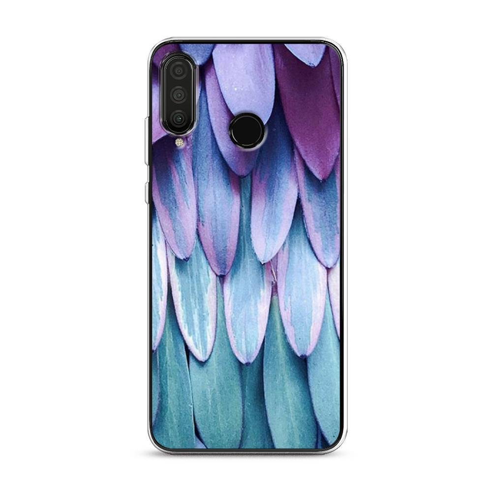 

Чехол на Huawei P30 Lite "Синее перо", Фиолетовый;голубой, 67950-3