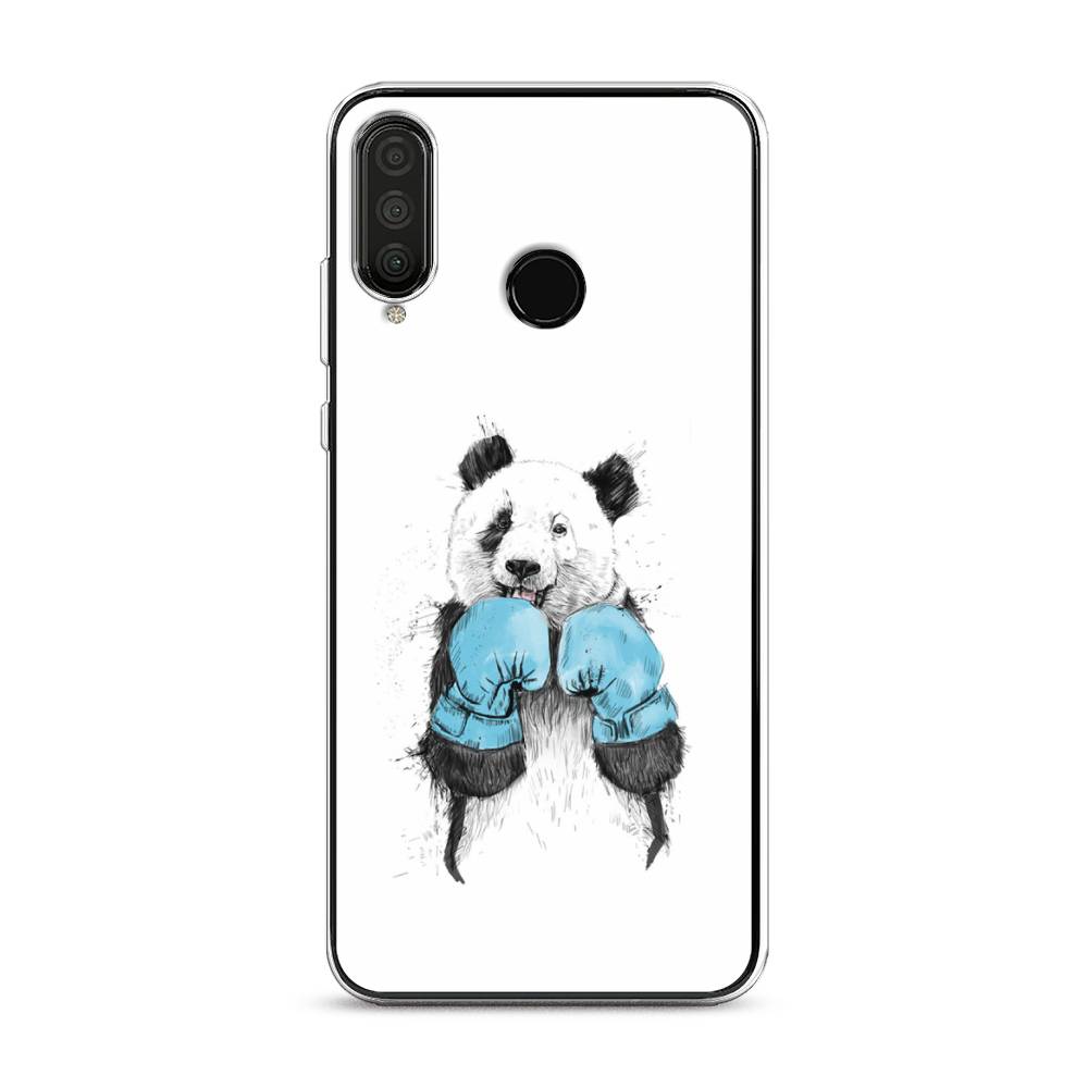 

Чехол на Huawei P30 Lite "Панда боксер", Голубой;белый;серый, 67950-1