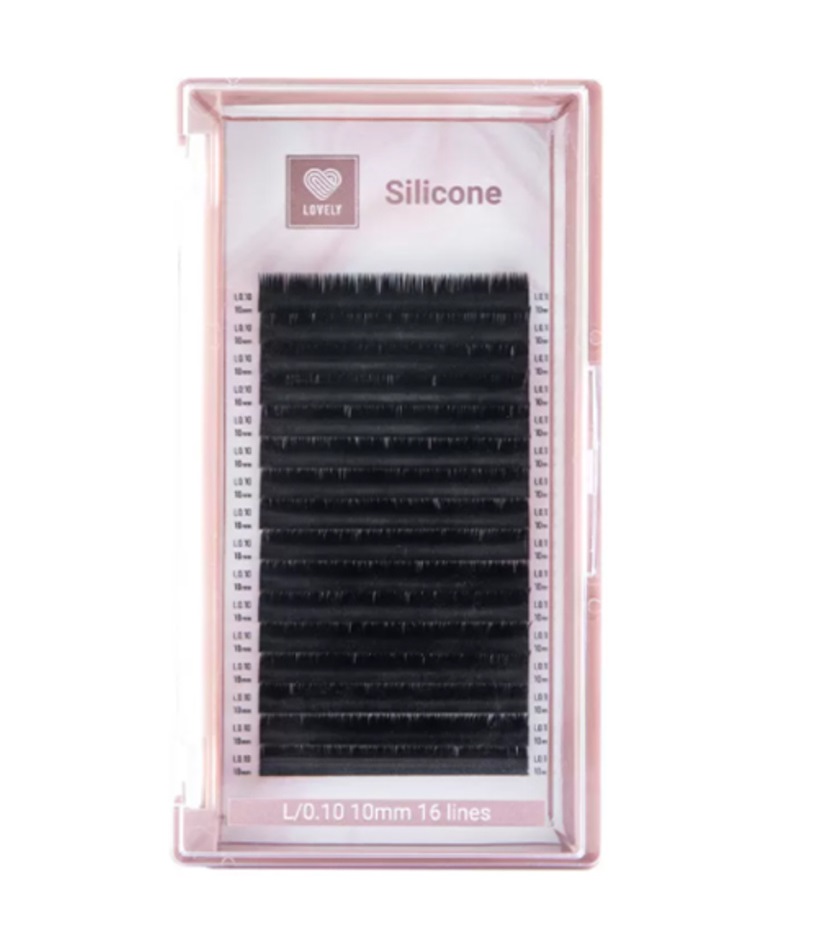 

Ресницы Lovely Silicone 16 линий L+ 0.10 13 мм, Черный