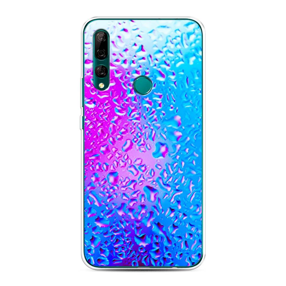 

Чехол на Huawei Y9 Prime 2019 "Капли на стекле", Голубой;розовый, 611950-3