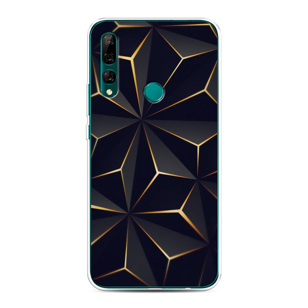 

Чехол на Huawei Y9 Prime 2019 "Черные полигоны", Золотистый;черный, 611950-3