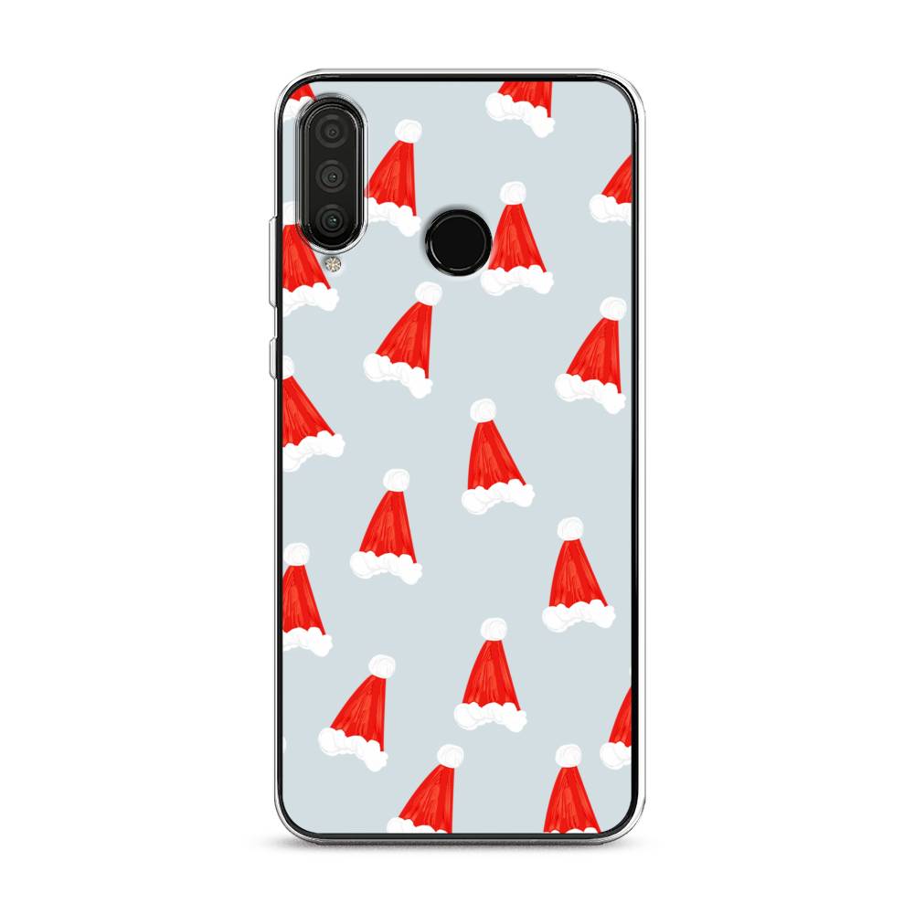 

Чехол на Huawei P30 Lite "Новогодние шапочки", Белый;красный;серый, 67950-5