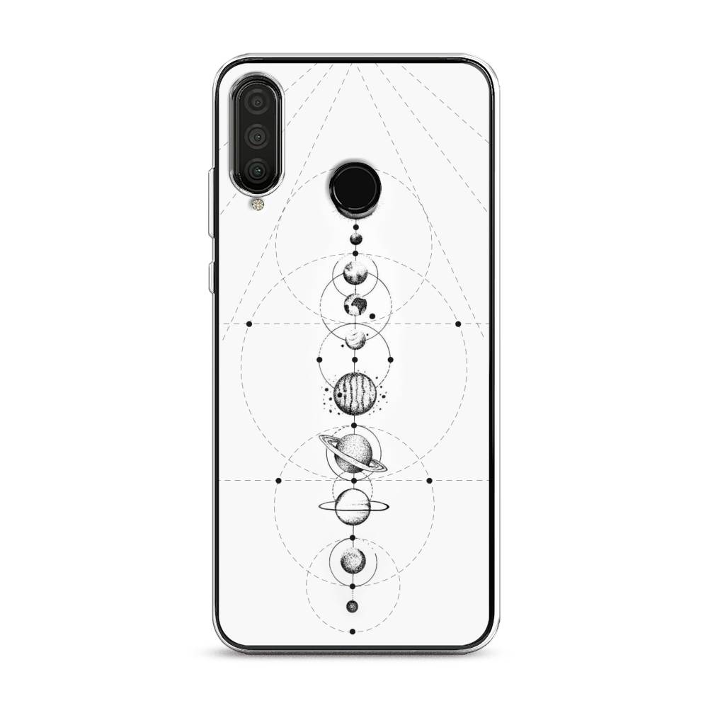

Чехол на Huawei P30 Lite "Парад планет", Серый, 67950-2