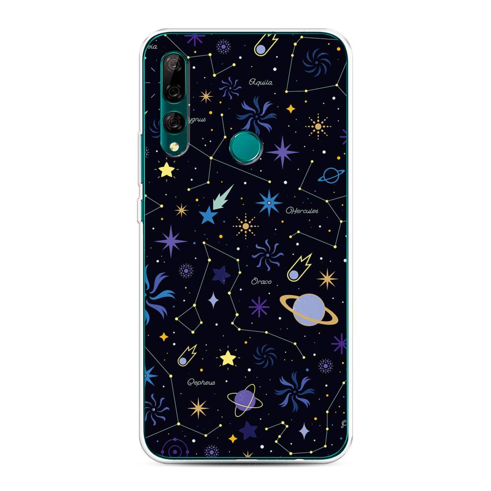 

Чехол на Huawei Y9 Prime 2019 "Цветной космос", Желтый, 611950-2