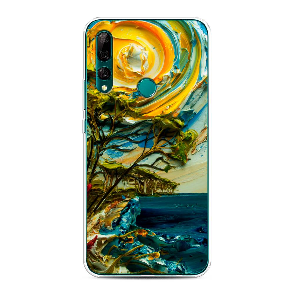 

Чехол на Huawei Y9 Prime 2019 "Солнце живопись", Желтый;синий, 611950-4