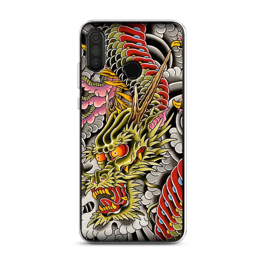 

Чехол на Huawei P30 Lite "Японский дракон", Желтый;розовый;красный, 67950-4