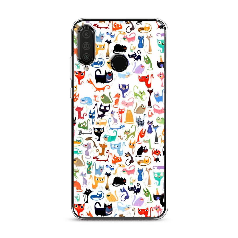 

Чехол на Huawei P30 Lite "Цветные коты", Разноцветный, 67950-1