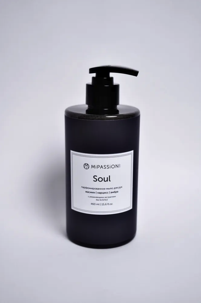 

Парфюмированное жидкое мыло MiPassion для рук и тела Soul жасмин нарцисс амбра 460 мл