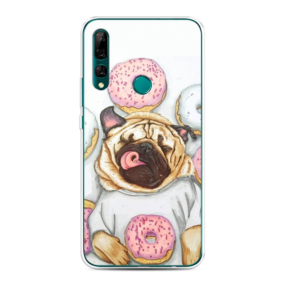 

Чехол на Huawei Y9 Prime 2019 "Счастливый мопс", Розовый;бежевый;коричневый, 611950-1