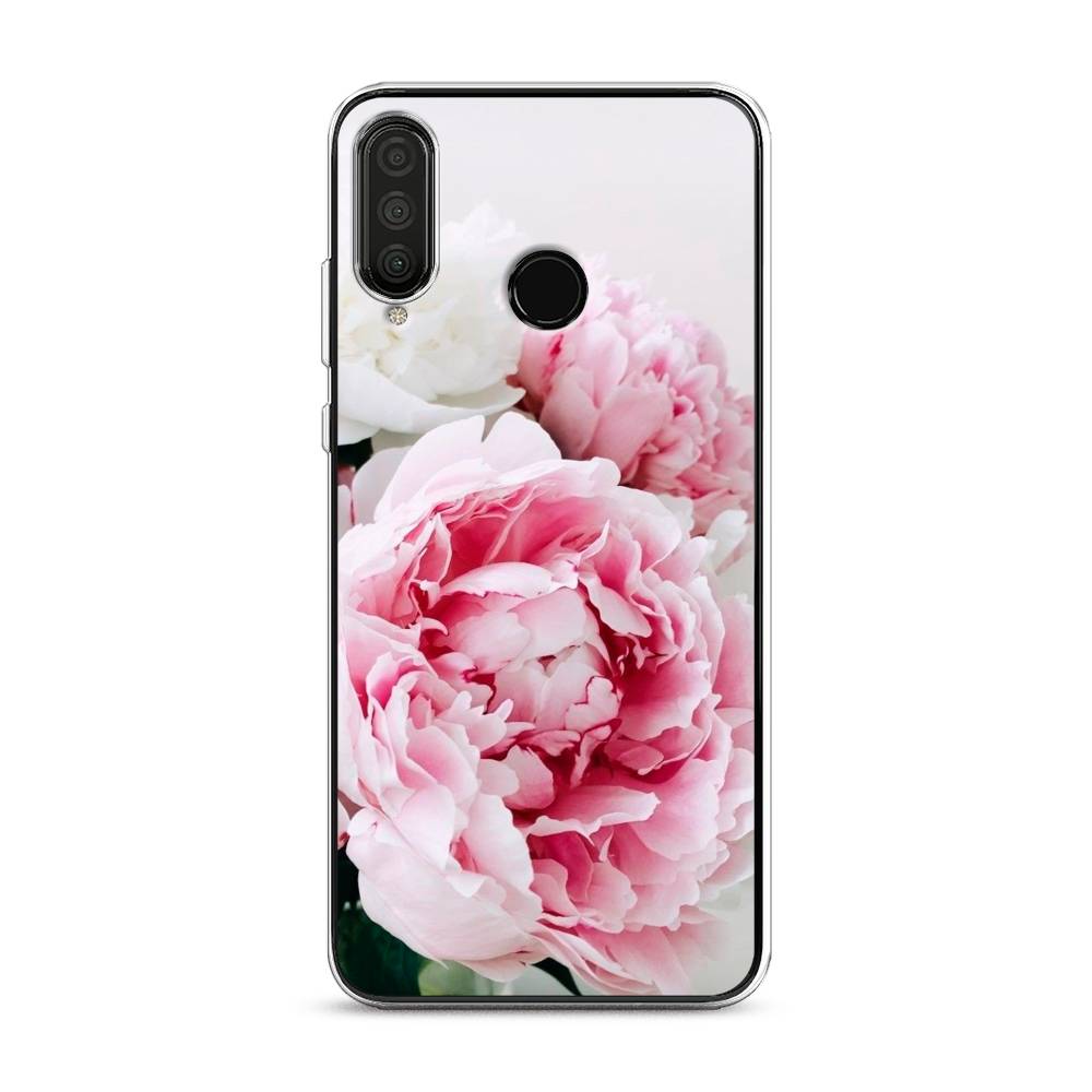 

Чехол на Huawei P30 Lite "Розовые и белые пионы", Розовый;белый, 67950-2
