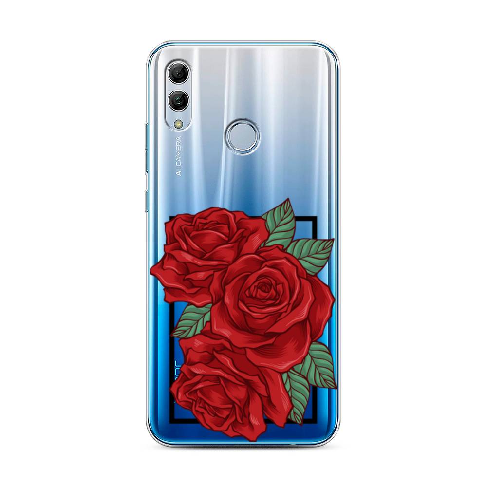 

Чехол для Honor 10 Lite/Huawei P Smart 2019 "Три алые розы", Красный, 67550-2