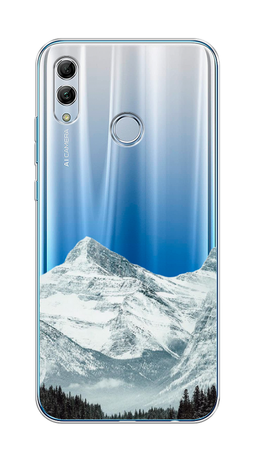 

Чехол на Honor 10 Lite/Huawei P Smart 2019 "Горы арт 1", Белый;зеленый, 67550-2