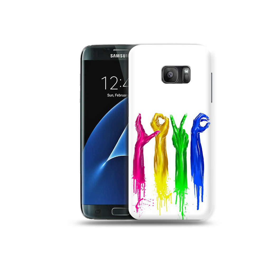

Чехол MyPads Tocco для Samsung Galaxy S7 яркие руки love, Прозрачный, Tocco