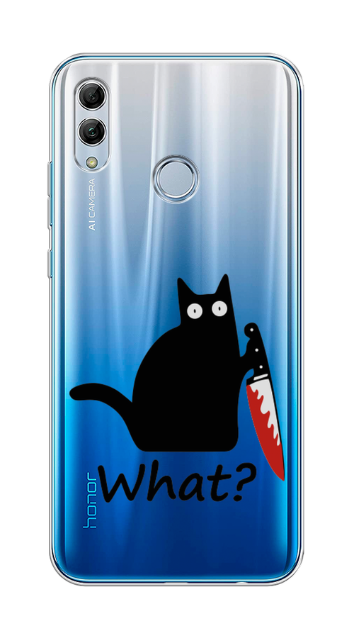 

Чехол на Honor 10 Lite/Huawei P Smart 2019 "Котик с ножом", Черный;красный, 67550-6