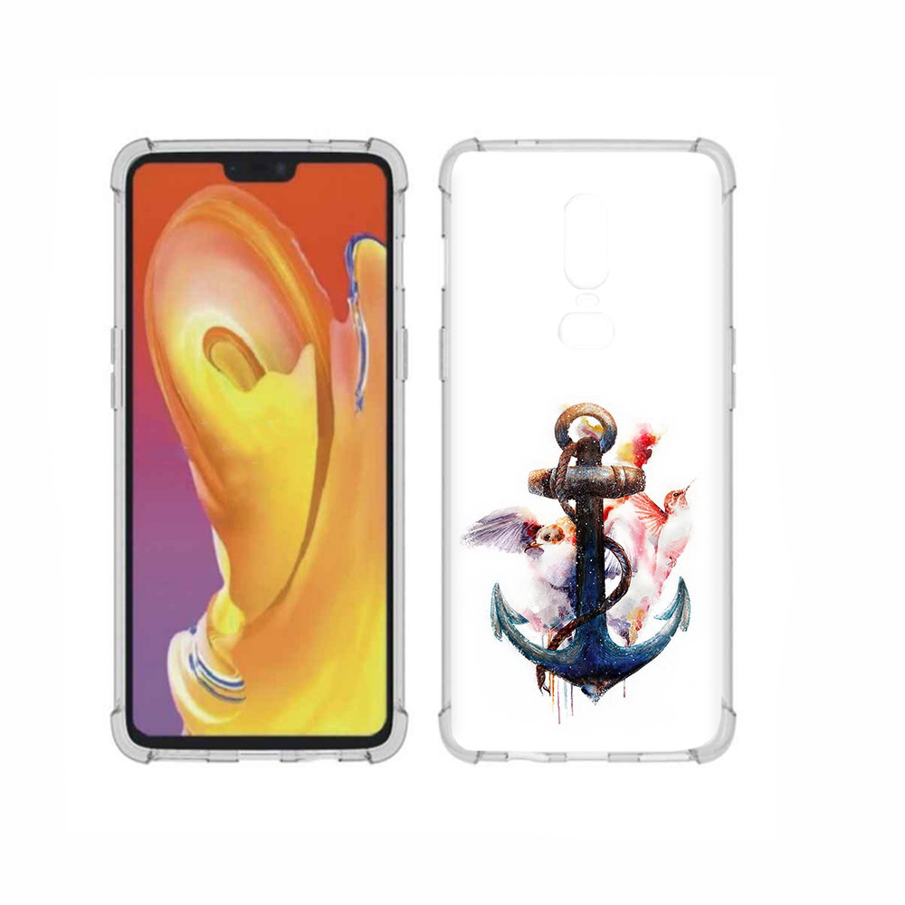 

Чехол MyPads Tocco для OnePlus 6 якорь с птицами, Прозрачный, Tocco