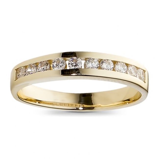 

Кольцо обручальное из желтого золота р.  Эстет 01К131233, фианит, 01К131233