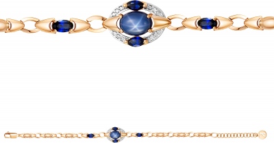 

Браслет с сапфирами и бриллиантами из красного золота р. 18 Klondike 05-00038-01-090-01-01, 05-00038-01-090-01-01