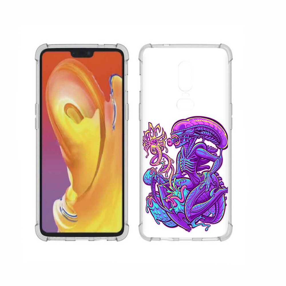 

Чехол MyPads Tocco для OnePlus 6 чужой фиолетовый цвет, Прозрачный, Tocco